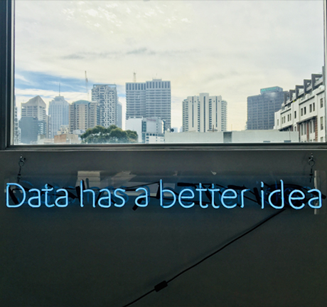 data has a better idea quote on neon light
