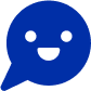 Smile Conversation Bubble Icon Blue