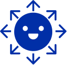 Smile Face Icon with Arrows